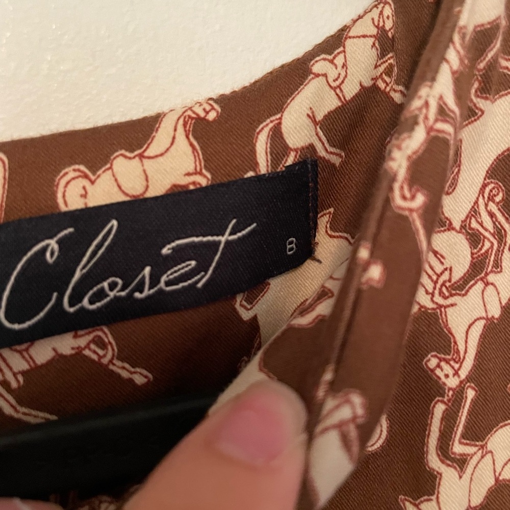 Closet Brown and White Patterned Mini Dress - Picture 5 of 7